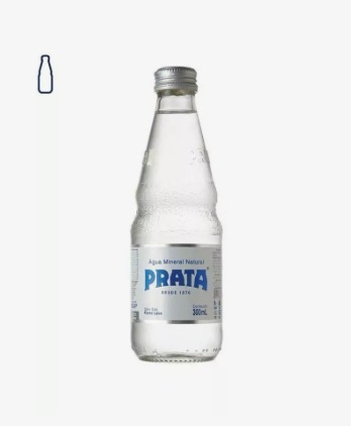 Água Prata 300ml Vidro Rosqueável Sem Gás C/6