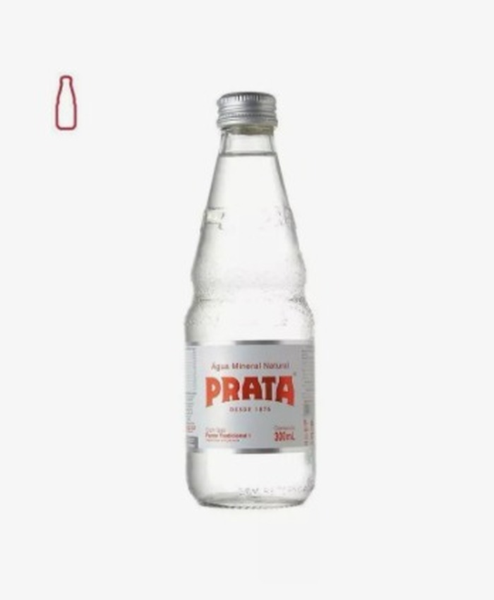 Água Prata 300ml Vidro Rosqueável Com Gás C/6