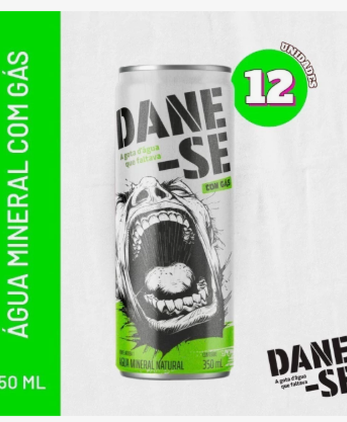 Água Dane-se 350ml Com Gás C/12 Unidades