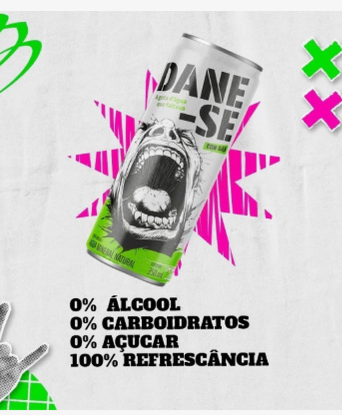Água Dane-se 350ml Com Gás C/12 Unidades